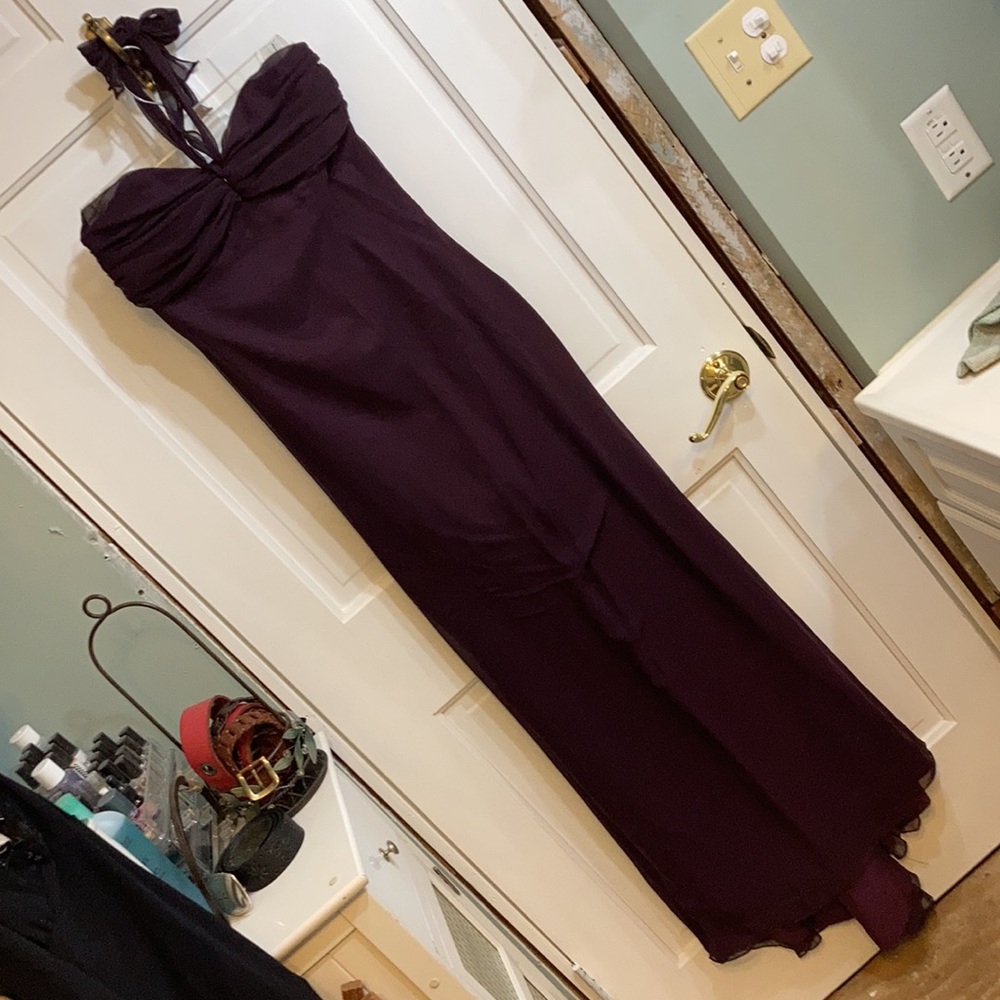 Strapless Plum Prom Dress